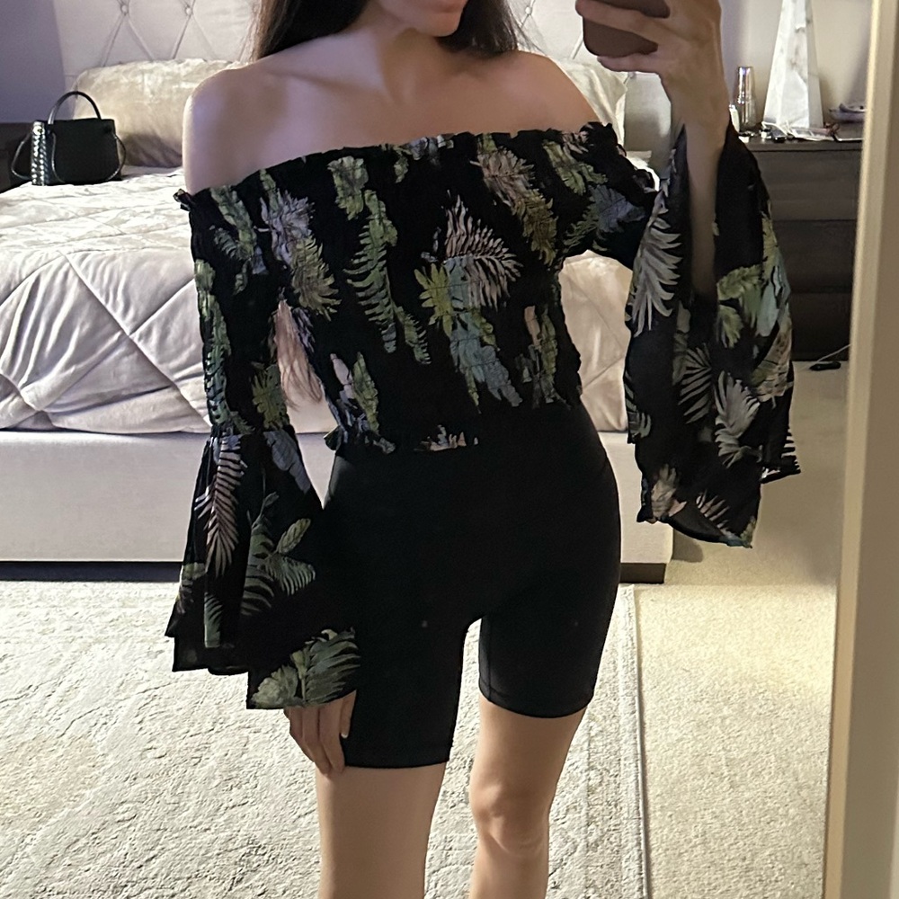 Off-Shoulder Bell-Sleeve Top